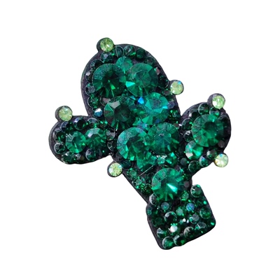 米龙边夹鸭夹皮料仙人掌满钻发饰