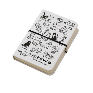 伊莎儿喵呜小记绑带本M5随身笔记本空白内页画画黑白手账本96张