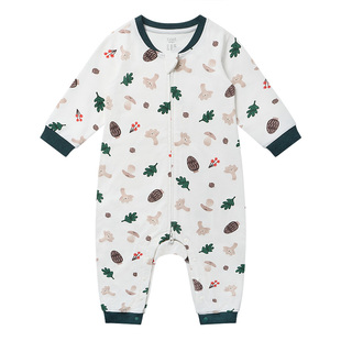 Nest Designs婴儿连体衣秋冬纯棉长袖新生宝宝衣服家居服儿童爬服