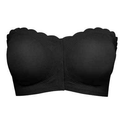 YMQJ大码前扣内衣无痕薄款无钢圈防滑抹胸性感细带美背文胸女士