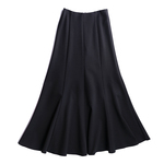 春夏款黑色显瘦A字裙子高腰半身裙时尚气质法式松弛感舒适长裙子