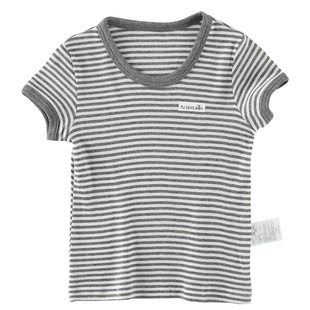 2025新款夏季男童短袖T恤纯棉婴儿宝宝圆领条纹童装上衣外穿吸汗