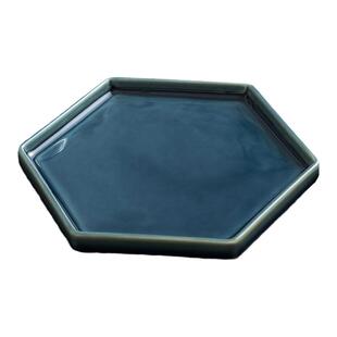 造器日式陶瓷菜盘家用六边形盘子陶瓷点心盘高级感酒店意境菜餐具