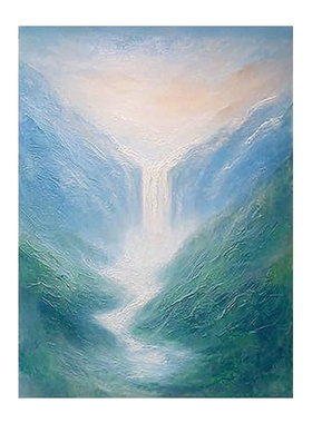 HLF.《财满金山》手绘艺术肌理油画简约高端现代轻奢客厅装饰画玄