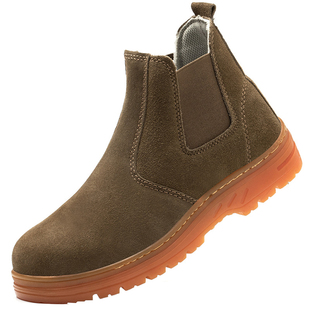 焊工劳保鞋男高帮透气牛皮防烫钢包头防砸防刺穿牛筋底耐磨工作鞋