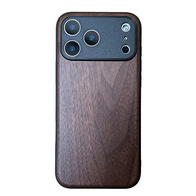 适用于iPhone17ProMAX实木手机壳全包复古苹果17木质个性16Promax保护套简约个性真木15plus男