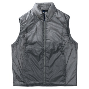 瞬时山野Monterest户外防泼水弧线分割黑标P棉立领马甲棉服保暖男