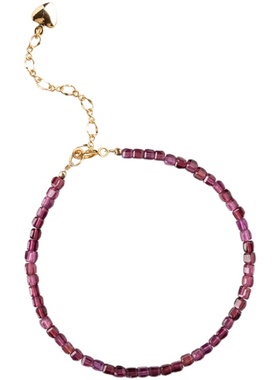 女士石榴石招桃花紫牙乌极细手链