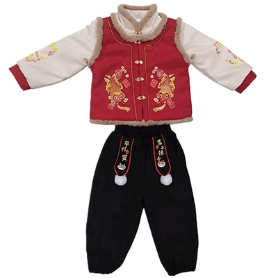 天益佳家+加绒+儿童拜年服套装