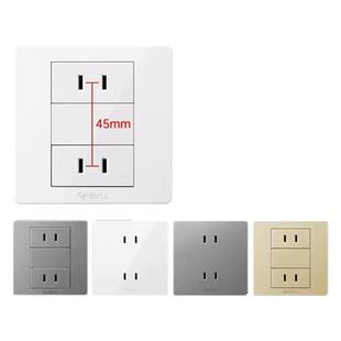 公牛4孔四孔插座面板双二极四眼插86型开关插座双位墙壁暗装面板