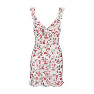 RealisationPar 连衣裙草莓印花法式吊带真丝A字短裙 The Hazel