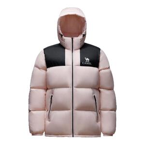骆驼女装短款羽绒服冬季男女同款保暖加厚防风连帽面包服羽绒外套