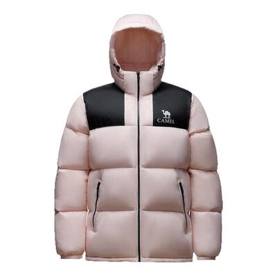 骆驼黑钻连帽羽绒服冬季男女同款