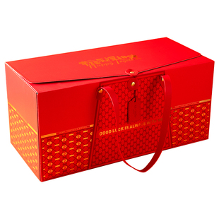 高档新款通用年货礼盒包装空盒熟食特产干果手提礼品纸盒纸箱定制