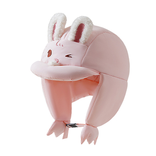 婧麒儿童帽子秋冬男女宝宝加厚保暖雷锋帽中小童外出防风护耳帽子