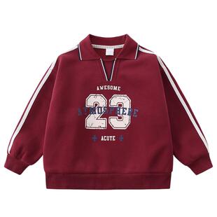 植木 儿童卫衣2026春新款中大童复古球衣风上衣男童卫衣童装