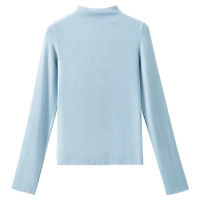 夕蒙2025新款秋冬加绒修身可外穿长袖半高领打底衫上衣内搭T恤女