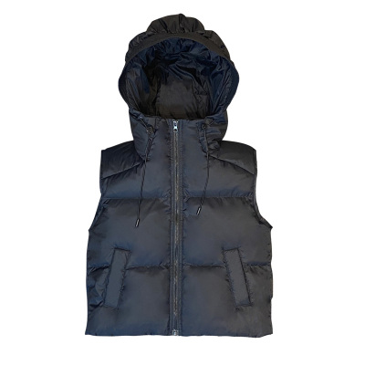 儿童羽绒马甲韩版新款男童女童中大童连帽加厚坎肩白鸭绒背心外套