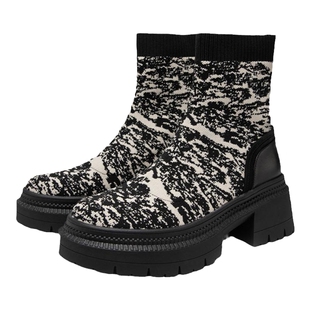 MIO米奥中筒靴新中式弹力瘦瘦靴酷飒时髦袜靴短靴女