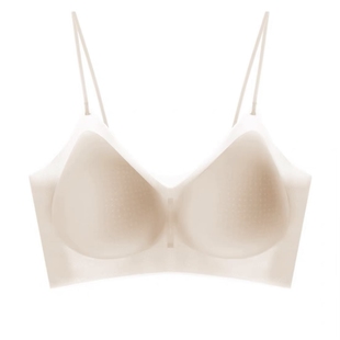 小冰圆 无痕内衣女大胸显小胸聚拢美背心式冰丝无钢圈薄款文胸