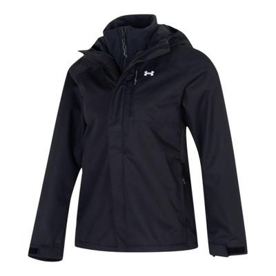 安德玛外套女装官方正品秋冬户外健身跑步黑色三合一夹克冲锋上衣