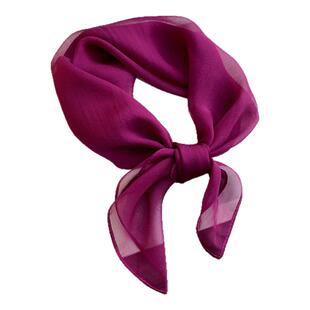 轻薄纯色真丝小方巾50cm蚕丝雪纺纱巾女春秋小领巾团购跳舞丝巾