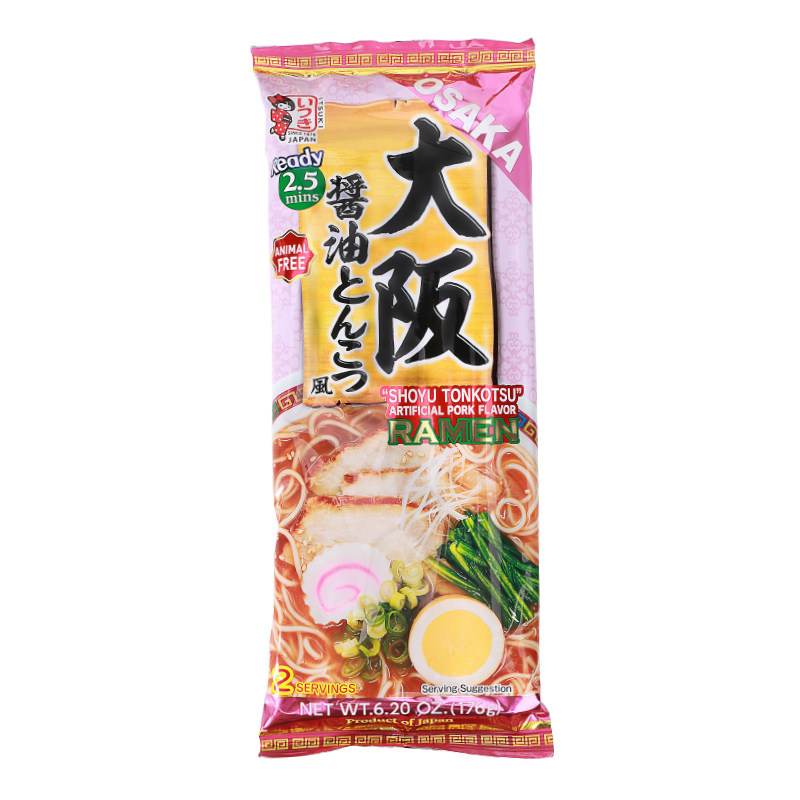 日本进口五木大阪酱油猪骨味拉面