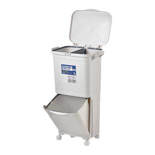 厨房垃圾桶高款可移动免弯腰卫生桶家用大容量分类带盖干湿分离桶