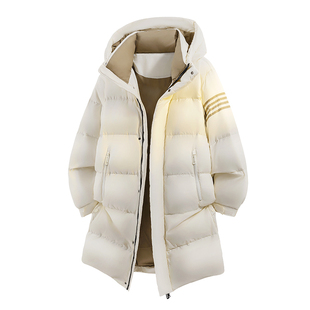 NASA STUSY美式2025冬季新款加厚保暖男款防寒中长款羽绒服外套