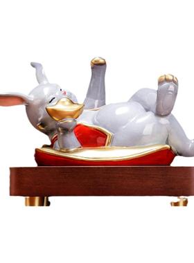 全铜躺赢兔子摆件十二生肖摆件家居装饰工艺品可爱吉祥物同学礼品