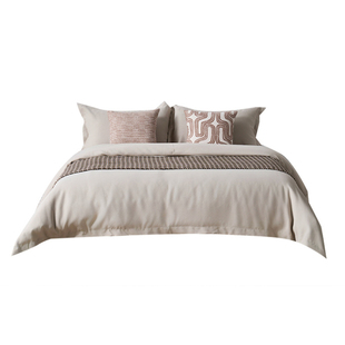 展厅样板间 家具配套床品 轻奢意式侘寂风 高端软装床品多件套 咖