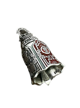 道家饰品S925纯银三清铃吊坠项链