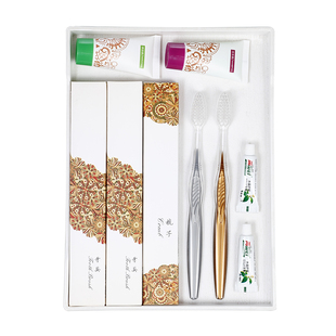 星级酒店用品一次性牙具宾馆客房洗漱软毛牙刷牙膏二合一套装定制