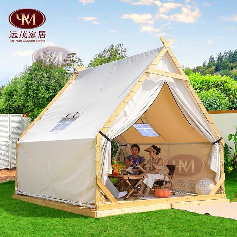 网红户外三角帐篷天台饭厅风景区露营民宿室外火锅餐饮烧烤帐篷房