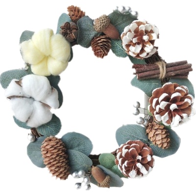 圣诞节迷你花环藤圈仿真花橱窗