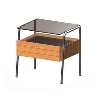 出乎家具镜湖床头柜樱桃木边柜北欧卧室小户型家用实木收纳床边柜