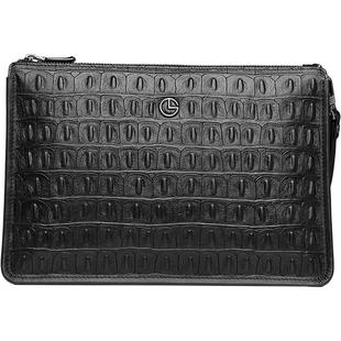 金利来手包新款真皮手拿包男士鳄鱼纹牛皮包商务轻奢大容量手抓包