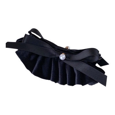 丝绒满天星～發家韩国大号黑色裙摆蝴蝶结香蕉夹发夹马尾夹竖发饰