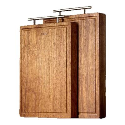 OOU进口南美黑金檀木菜板家用抗菌双面实木切菜砧板整木厨房专用