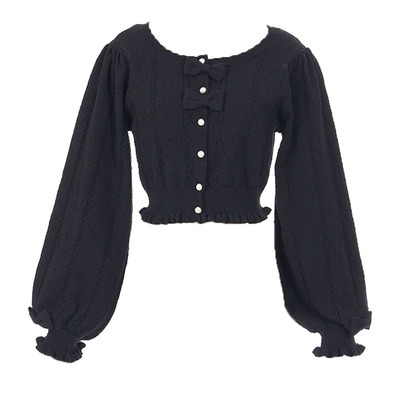 axesfemme爱心镂空设计针织开衫