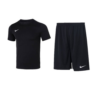 nike耐克官方正品男士运动套装T恤健身服训练服跑步黑色短袖短裤
