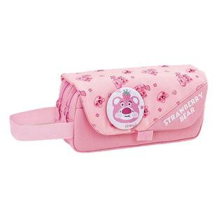 碎花草莓熊笔袋女孩子小学生文具盒大容量可爱小熊少女心铅笔袋卡通翻盖笔袋女孩款多层铅笔盒初中生文具袋