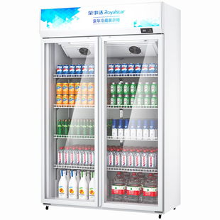 荣事达饮料展示柜商用冰柜冷藏双开门酒水风冷无霜保鲜单门啤酒柜