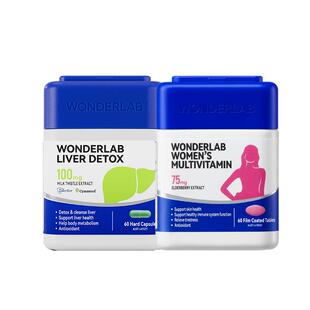 WonderLab奶蓟草胶囊女士复合维生素护补铁含VCVE烟酰胺肝套餐