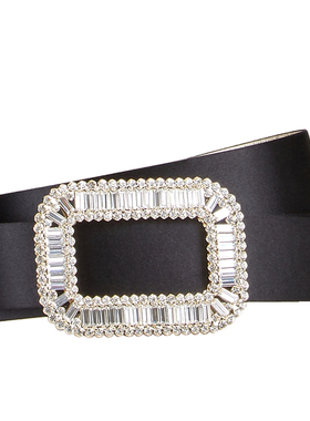 【代言人同款】Roger Vivier/RV配饰Pilgrim饰扣织物腰带百搭