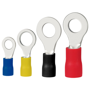 国标紫铜RV圆形冷压接线端子预绝缘O型铜线鼻子线耳接头0.5-6平方