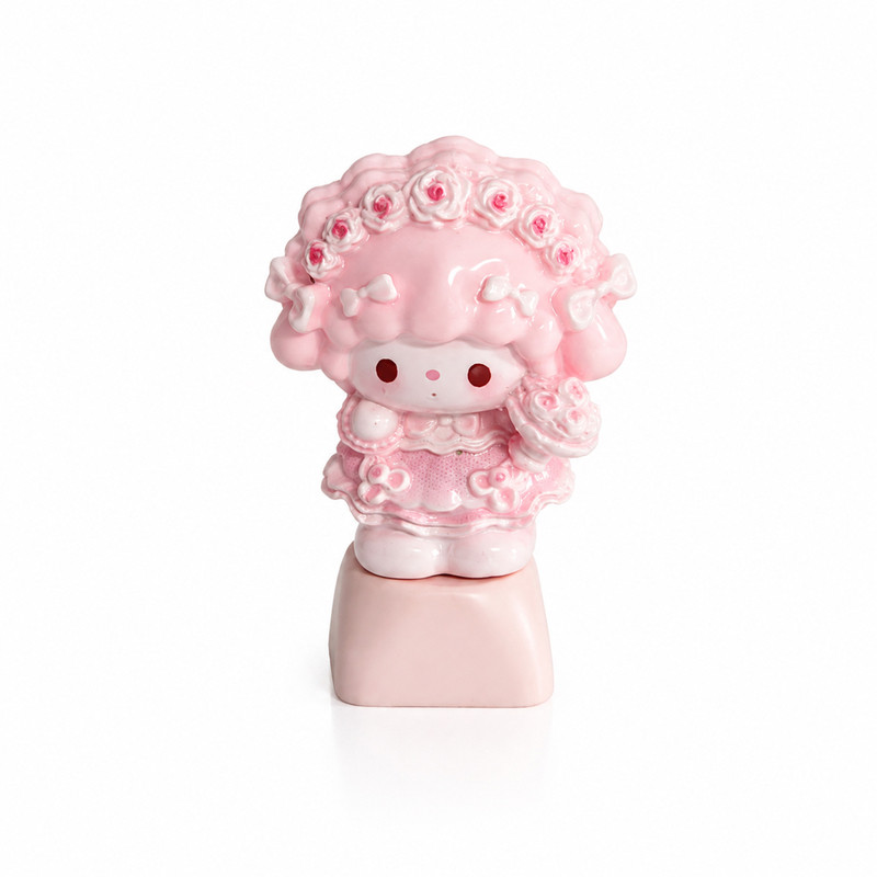 花嫁小羊Piano键帽定制粉色透光可爱立体HelloKitty系列diy键盘帽