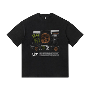 福特拉力赛保罗布洛克赛手美式纯棉短袖T恤宽松休闲男装上衣宽松