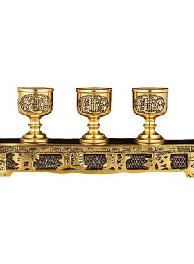 纯黄铜招财进宝地主贡台圣水杯