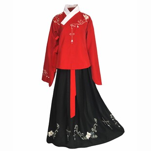 如梦霓裳汉服女袄裙秋蕊香交领琵琶袖绣花春秋装原创日常新款